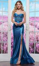 Colors Dress 3424 - Strapless Beads Embellished Prom Gown