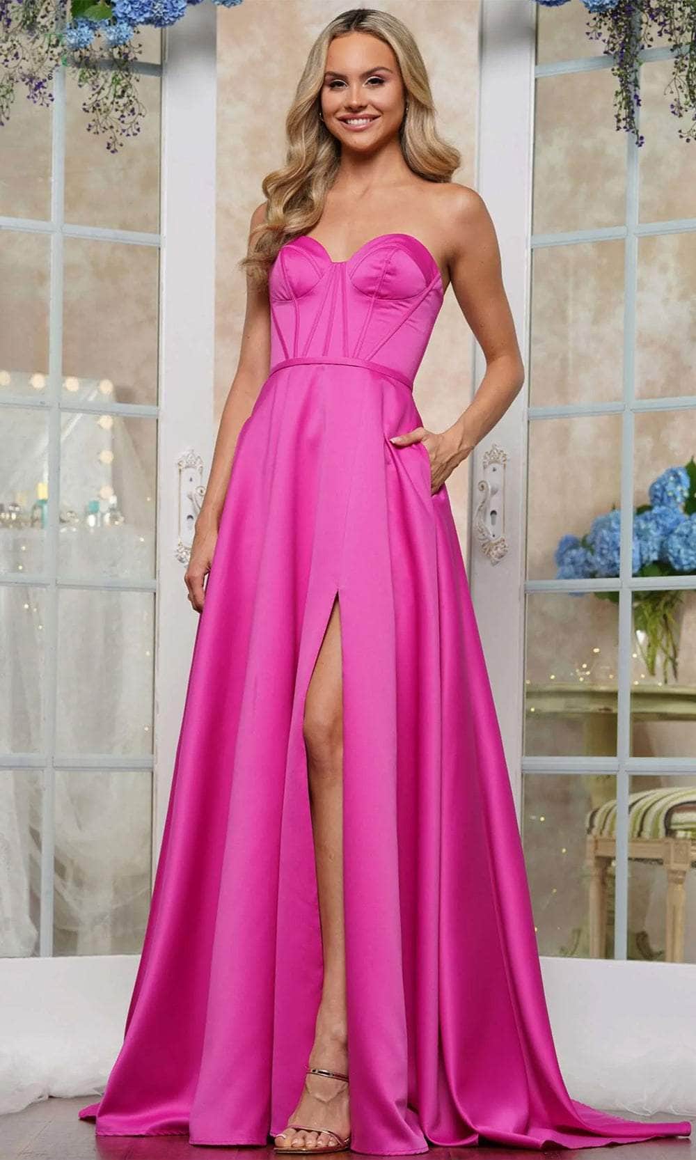Colors Dress 3434 - Sweetheart Satin Prom Dress - view 4