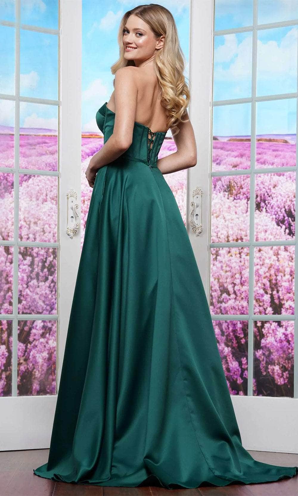 Colors Dress 3434 - Sweetheart Satin Prom Dress - detail view