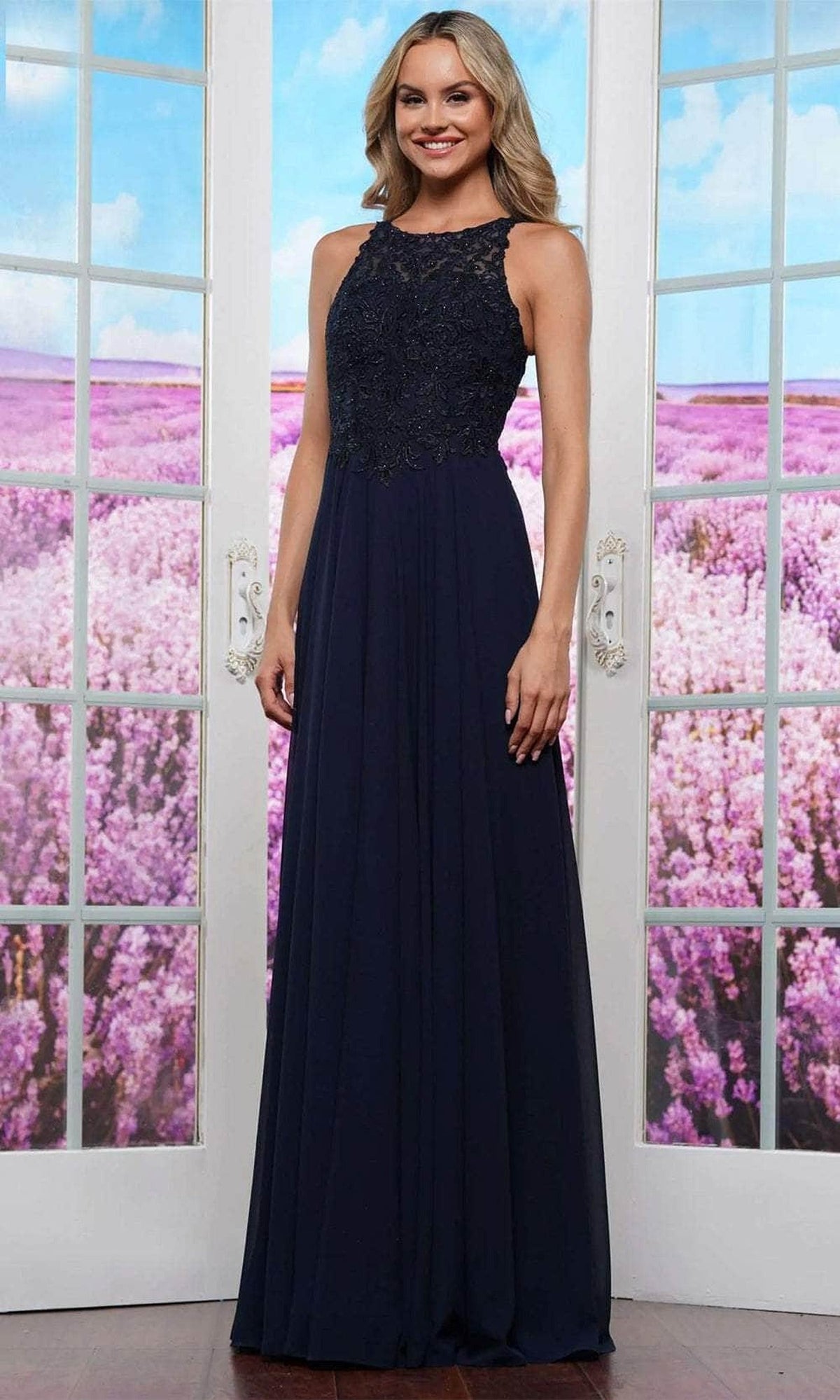 Colors Dress 3440 - Sleeveless Applique Prom Dress