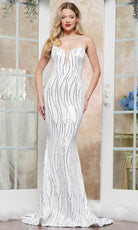 Colors Dress 3457 - V-Neck Spaghetti Strap Prom Gown