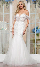 Colors Dress 3468 - Lace Off Shoulder Prom Dress