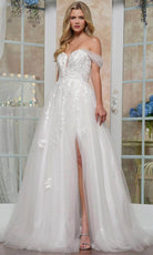 Colors Dress 3474 - High Slit Applique Prom Dress - view 4