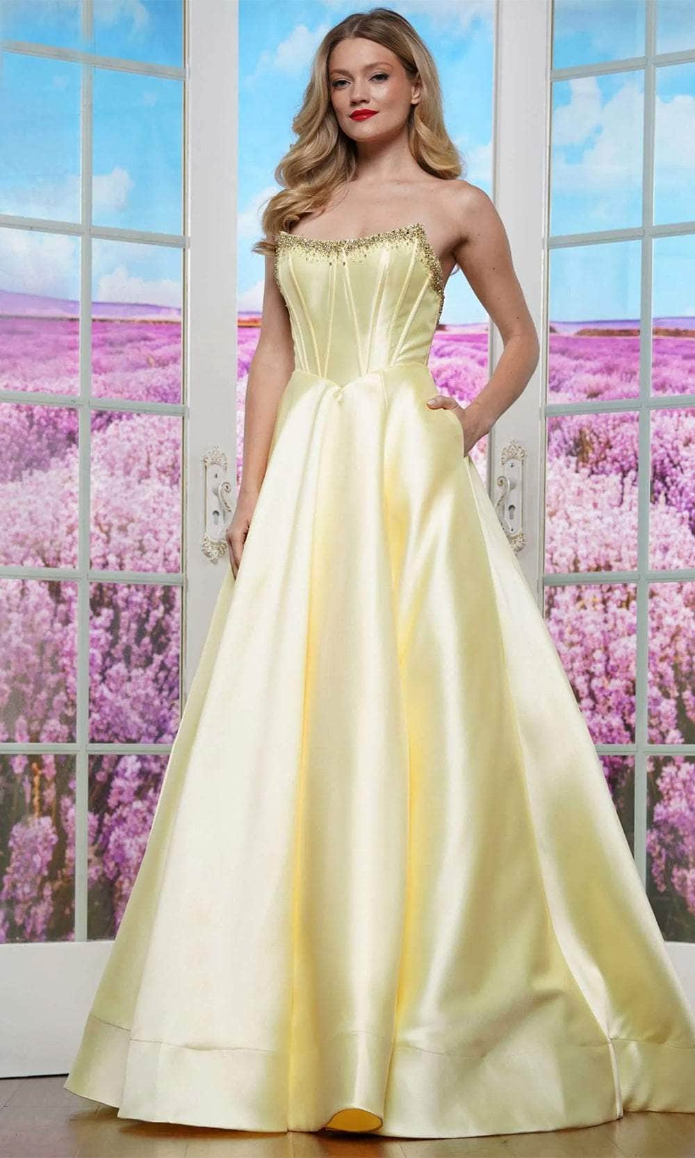 Colors Dress 3478 - Scoop Neck Mikado Prom Dress - view 7