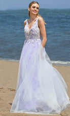 Colors Dress 3499 - Floral Applique Sleeveless Prom Dress - view 6
