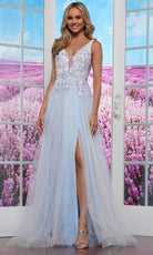 Colors Dress 3499 - Floral Applique Sleeveless Prom Dress - Silhouette Dresses