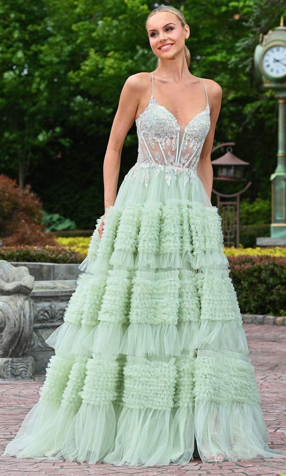 Colors Dress 3515 - Sleeveless Ruffled Skirt Prom Dress - view 7