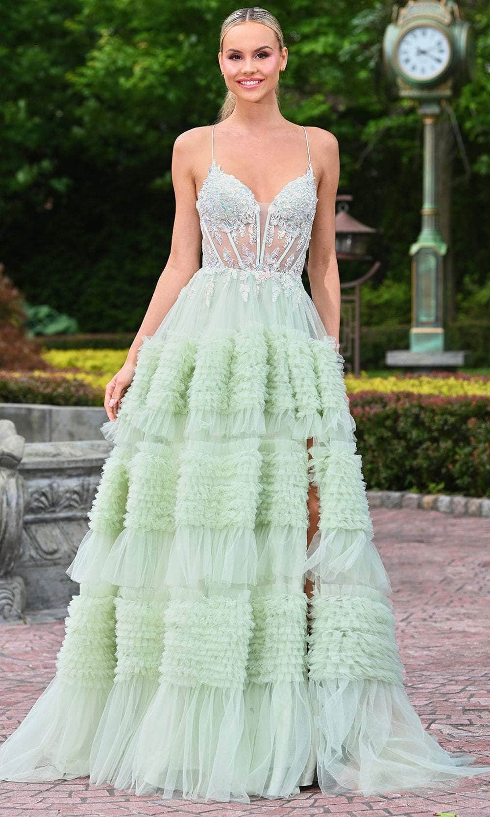 Colors Dress 3515 - Sleeveless Ruffled Skirt Prom Dress - view 5