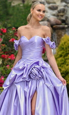 Colors Dress 3521 - Rosette Off Shoulder Prom Dress - view 7