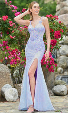 Colors Dress 3526 - V-Neck Chantilly Lace Prom Dress