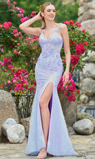 Colors Dress 3526 - V-Neck Chantilly Lace Prom Dress - detail view