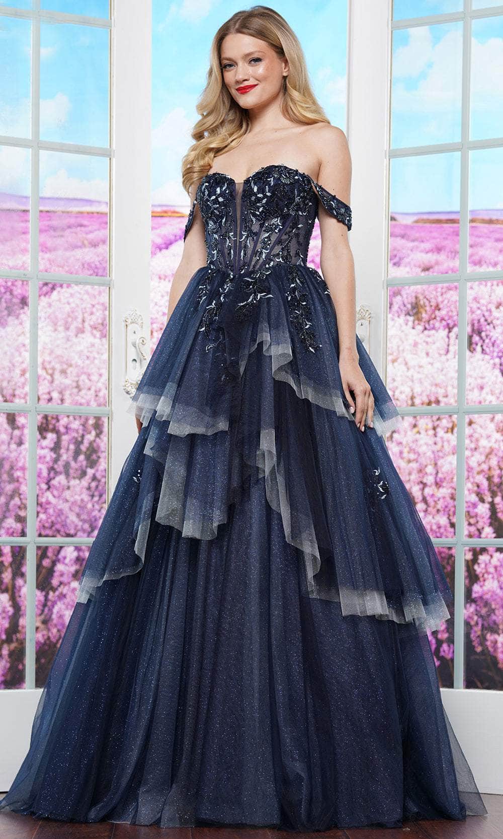 Colors Dress 3534 - Sweetheart Ruffle Layered Ballgown - view 6