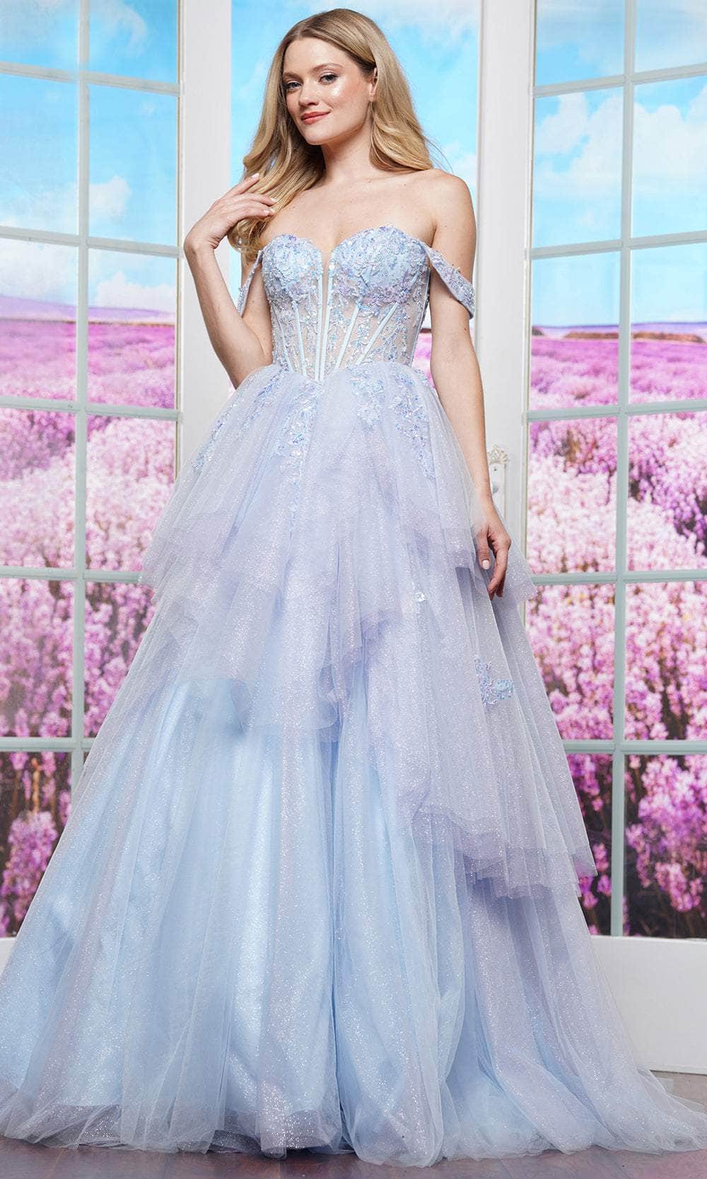 Colors Dress 3534 - Sweetheart Ruffle Layered Ballgown - view 5