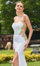 Colors Dress 3536 - Embroidered Strapless Prom Gown
