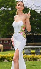 Colors Dress 3536 - Embroidered Strapless Prom Gown