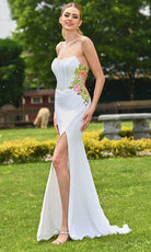 Colors Dress 3536 - Embroidered Strapless Prom Gown
