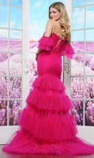 Colors Dress 3539 - Ruched Bodice Tiered Trumpet Prom Gown