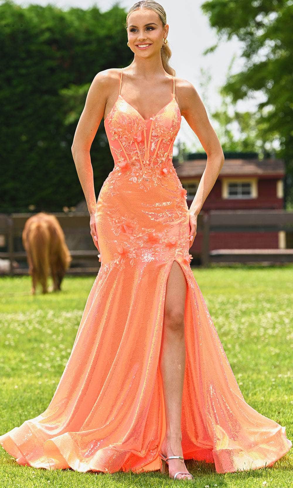 Colors Dress 3540 - Sequin Bodice Lace-Up Back Prom Gown