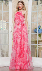 Colors Dress 3573 - Halter Neck Waist Belt From Gown