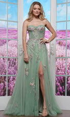 Colors Dress 3575 - Floral Embroidered Tulle A-Line Prom Gown - view 4