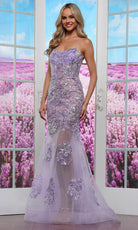 Colors Dress 3583 - Embroidered Mesh Scoop Prom Gown
