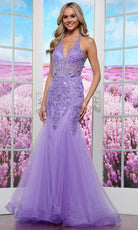 Colors Dress 3590 - Halter Neck Beaded Applique Prom Gown