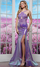 Colors Dress 3592 - Crisscross Halter Sequin Prom Gown