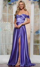 Colors Dress 3606 - Ruched Off Shoulder Prom Dress