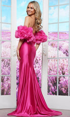 Colors Dress 3616 - 3D Floral Off Shoulder Prom Gown - detail view