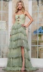 Colors Dress 3620 - Sweetheart Rosette Accent Prom Gown