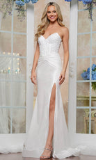 Colors Dress 3628 - Sweetheart Neck Rosebud Applique Prom Gown
