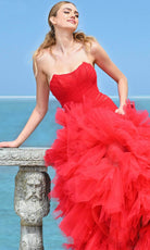 Colors Dress 3631 - Ruched Detailed Scoop Prom Gown