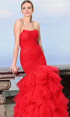 Colors Dress 3631 - Ruched Detailed Scoop Prom Gown