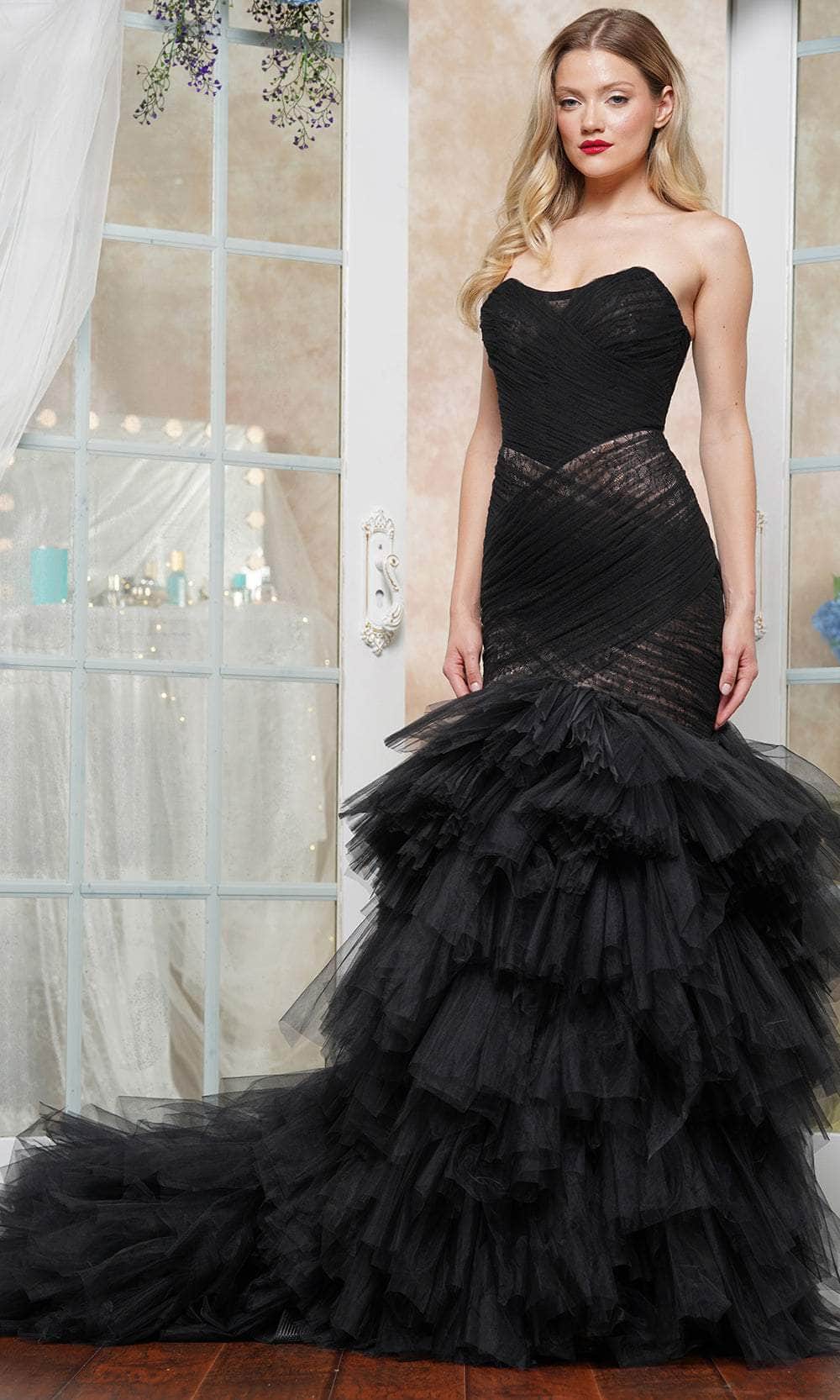 Colors Dress 3631 - Ruched Detailed Scoop Prom Gown