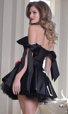 Colors Dress 3638 - Straight Neckline Floral Accent Dress - back view