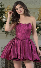 Colors Dress 3678 - Strapless Flare Mini Dress with Bow - view 4