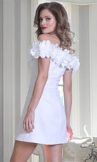 Colors Dress 3679 - Off-Shoulder Dress with Floral Detail - detail view