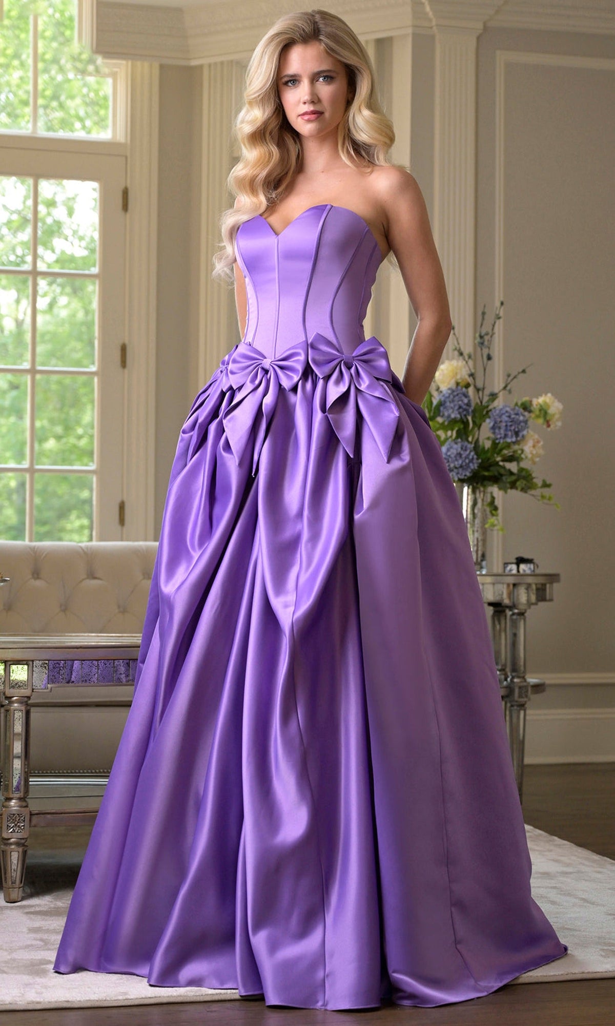 Colors Dress 3739 - Bow Accent Sweetheart A-line Gown