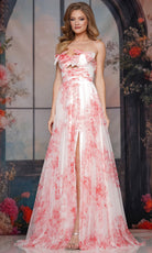 Colors Dress 3811 - Bow Accented Sweetheart Floral Gown