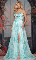 Colors Dress 3811 - Bow Accented Sweetheart Floral Gown