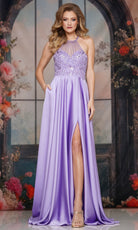 Colors Dress 3822 - Cutout Back Beaded Illusion Gown