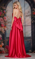 Colors Dress 3851 - Sleeveless Satin Gown With Bow Detail - Silhouette Dresses