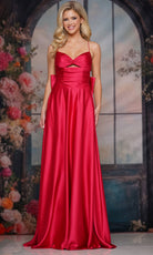 Colors Dress 3851 - Sleeveless Satin Gown With Bow Detail - Silhouette Dresses