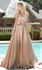 Colors Dress 3860 - Strapless V-Neckline Gown with Bow