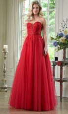 Colors Dress 3923 - Beaded Embroidered Plunging Sweetheart Gown