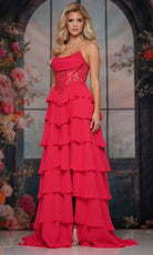 Colors Dress 3934 - Scoop Neckline Tiered A-line Gown
