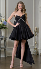 Colors Dress 3952 - Basque Waist Pleated A-Line Dress - Silhouette Dresses