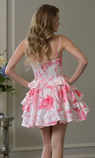 Colors Dress 3960 - Floral Print Cowl Neck Party Dress - Silhouette Dresses