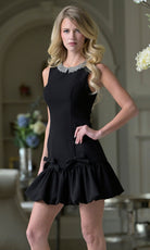 Colors Dress 3991 - Beaded Jewel Neck Sheath Dress