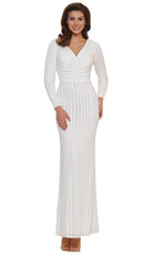 Colors Dress - G1042SL Long Sleeve Stripe Sequin Gown - view 8